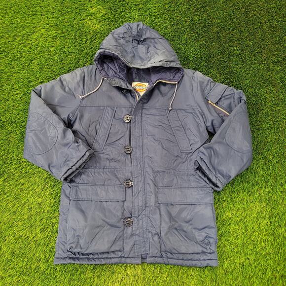 VTG 90s Dickies Parka Jacket M Baggy Lined Hooded Coat Nylon Twill